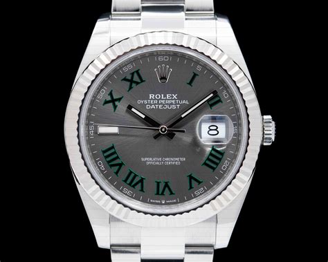 rolex datejust 41 green roman numerals